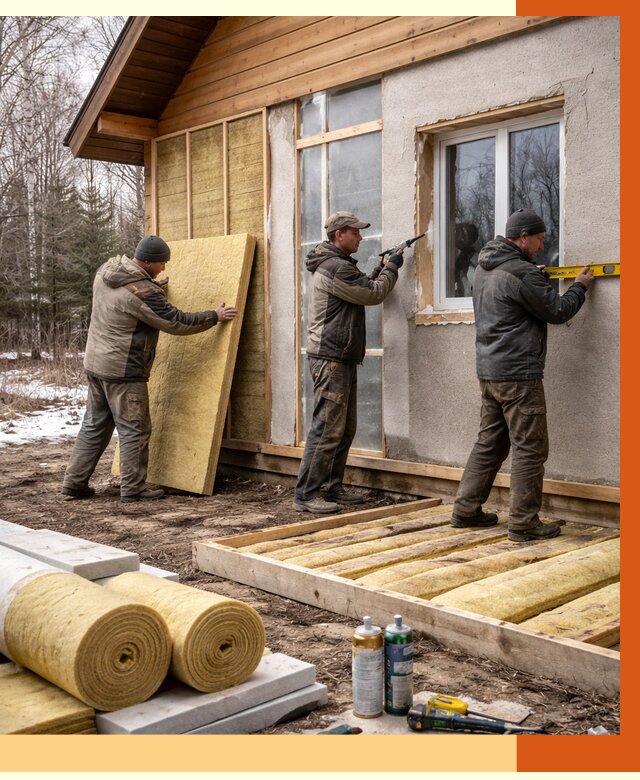 Утепление дачного дома в Ивантеевке от 4886 руб/м2 — недорого | ТепломастерВнт