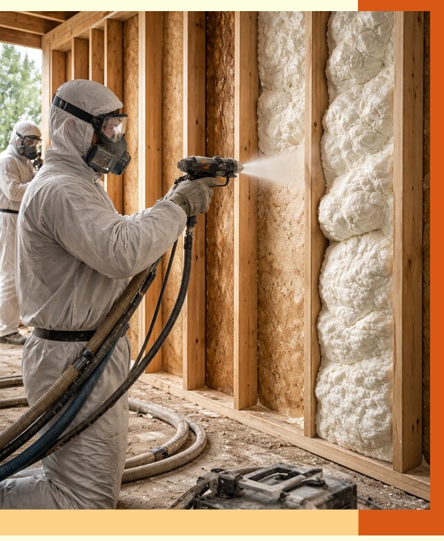 Утепление каркасного дома ППУ в Ивантеевке от 2880 руб./м2 — работа под ключ | ТепломастерВнт