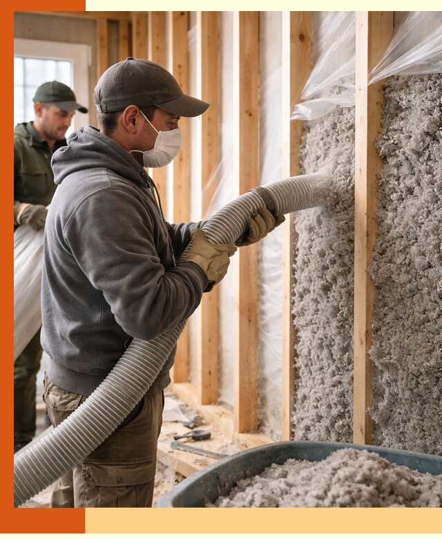 Утепление каркасного дома эковатой в Ивантеевке — качественно и надолго