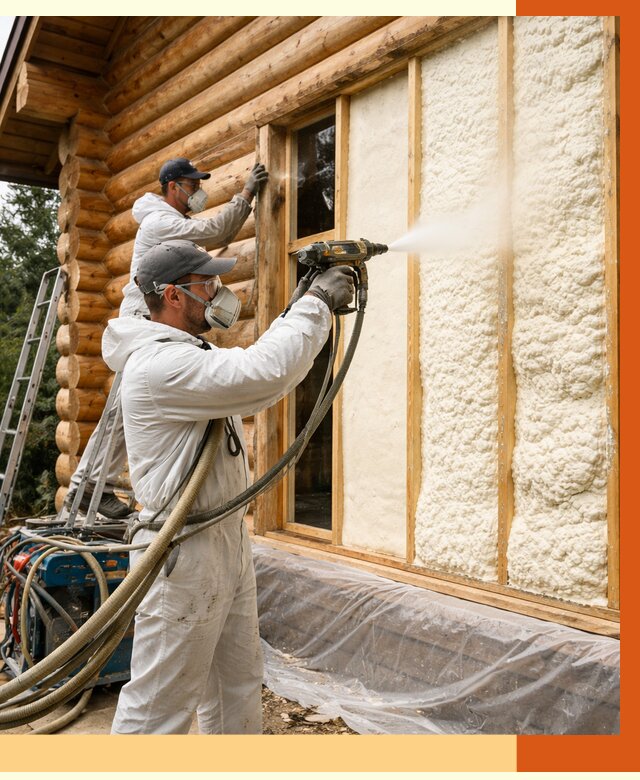 Утепление деревянного дома ППУ в Ивантеевке от 4321 руб/м2 | ТепломастерВнт — под ключ