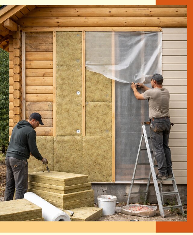 Утепление дома из бруса в Ивантеевке от 3858 руб./м2 — работы под ключ | ТепломастерВнт