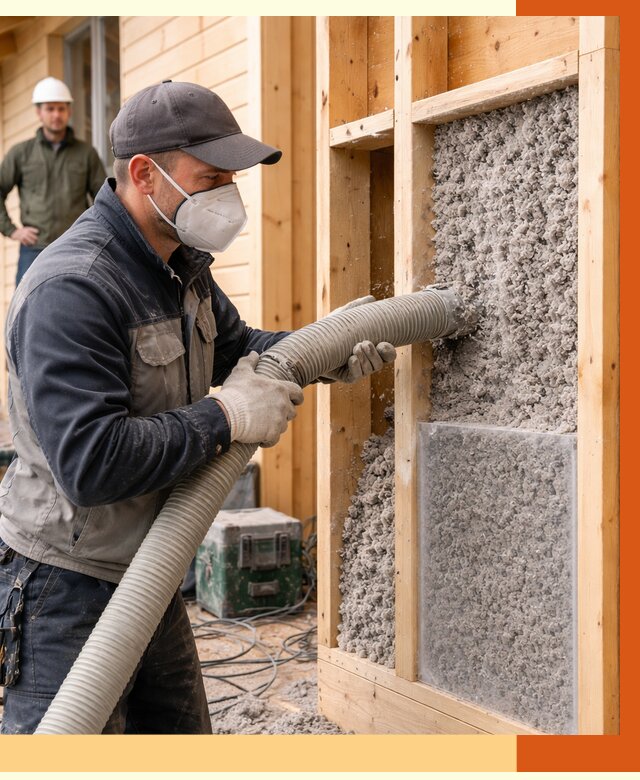 Утепление дома из бруса эковатой в Ивантеевке от 1903 руб/м2 | ТепломастерВнт