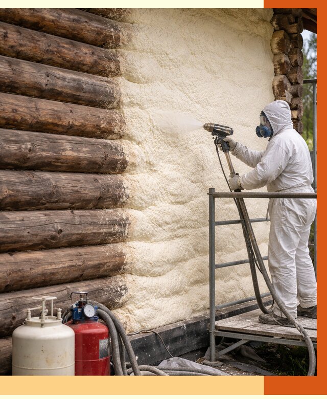 Утепление бревенчатого дома ППУ в Ивантеевке под ключ от 6429 руб. | ТепломастерВнт