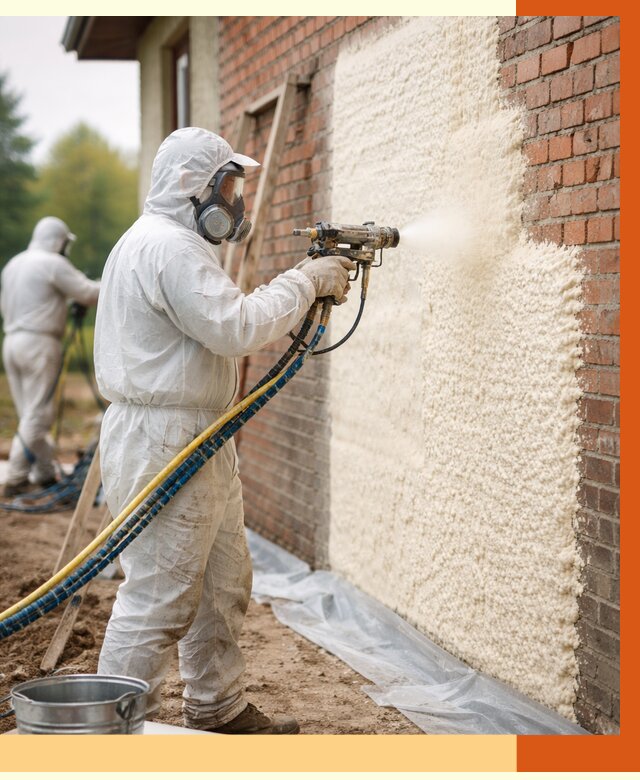 Утепление кирпичного дома ППУ в Ивантеевке под ключ от 6687 руб. | ТепломастерВнт