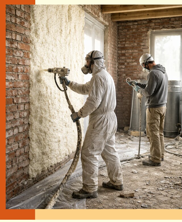 Утепление кирпичного дома пенополиуретаном в Ивантеевке