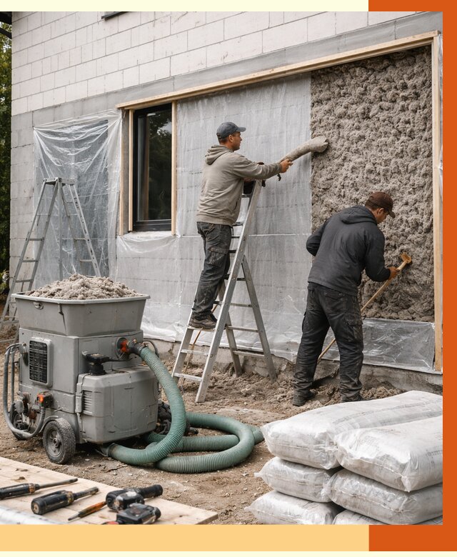 Утепление дома из газобетона эковатой в Ивантеевке от 4629 руб./м2 | ТепломастерВнт