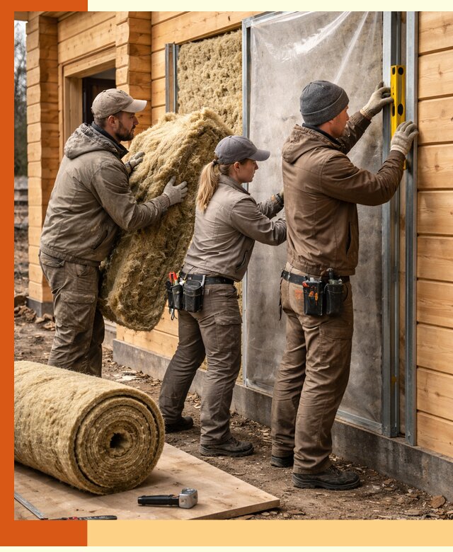 Утепление дома из двойного бруса в Ивантеевке качественно и надёжно