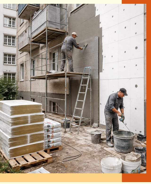 Утепление квартиры снаружи в Ивантеевке от 6327 руб/м2 под ключ | ТепломастерВнт