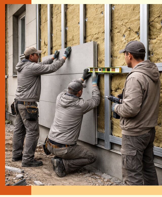 Утепление вентилируемого фасада под ключ в Ивантеевке