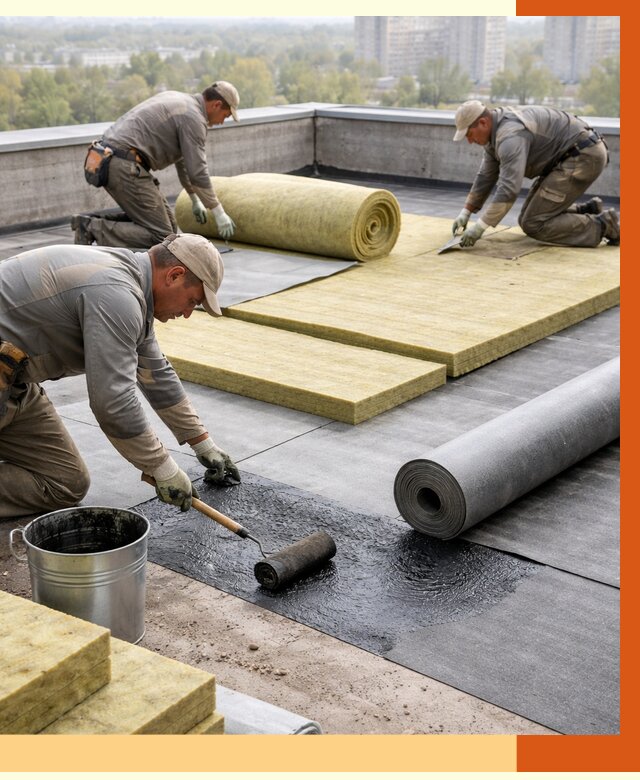 Утепление плоской крыши в Ивантеевке от 7407 руб./м2 под ключ | ТепломастерВнт