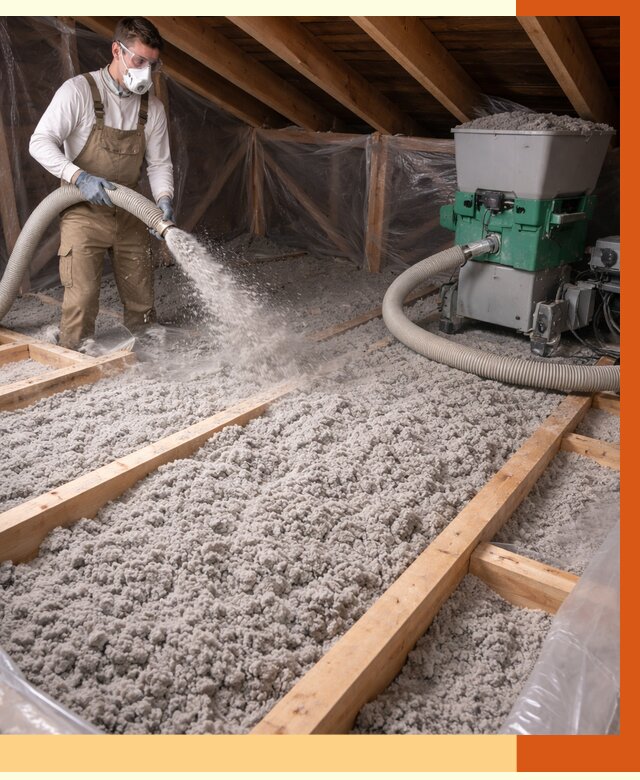 Утепление чердака эковатой в Ивантеевке от 1492 руб/м2 — заказать у ТепломастерВнт