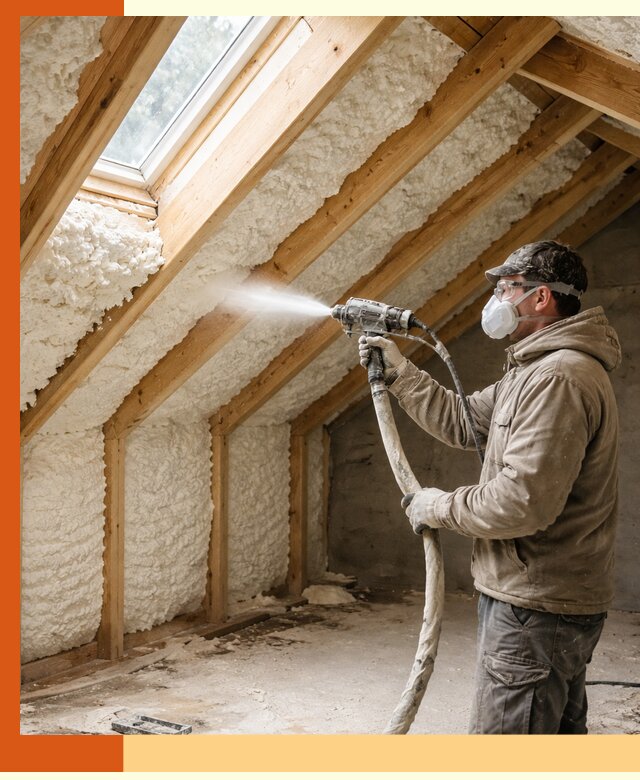 Утепление мансарды ППУ в Ивантеевке быстро и надежно