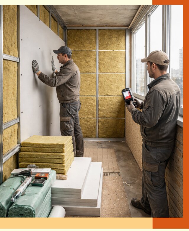 Утепление балкона в Ивантеевке от 4629 руб. под ключ | ТепломастерВнт