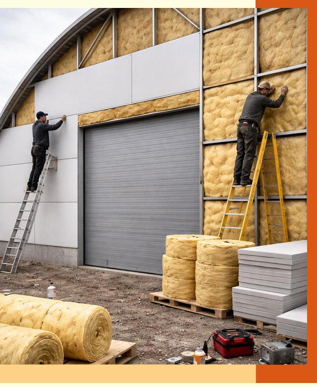 Утепление ангара пенополиуретаном в Ивантеевке от 7407 руб./м² — комплекс от ТепломастерВнт