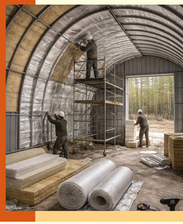 Утепление арочного ангара под ключ в Ивантеевке