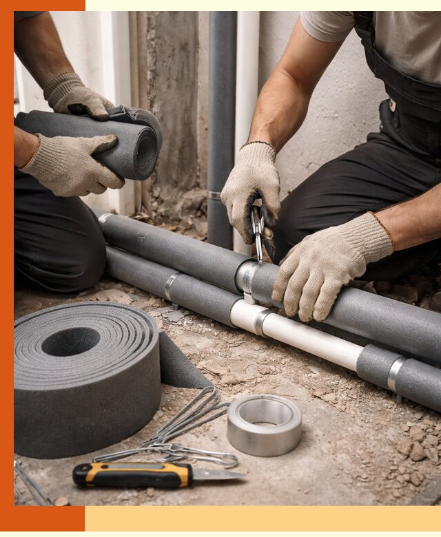 Утепление труб водоснабжения в Ивантеевке — монтаж и защита сети