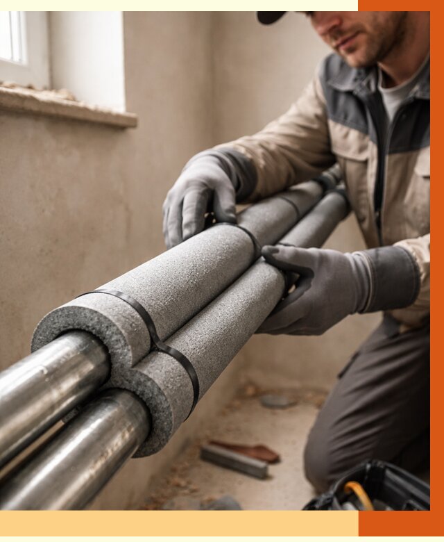 Утепление труб отопления в Ивантеевке от 2932 руб. за м² — услуги под ключ | ТепломастерВнт