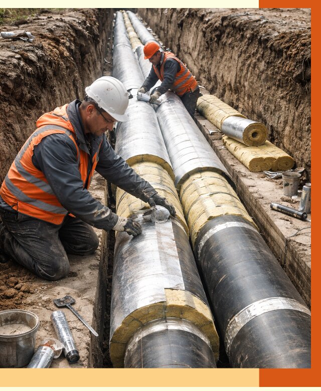 Утепление теплотрассы в Ивантеевке от 4629 руб./м2 — ппу и комплексная изоляция | ТепломастерВнт