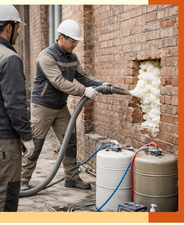 Заливка ППУ в пустоты кирпичной стены в Ивантеевке от 2829 руб. | ТепломастерВнт