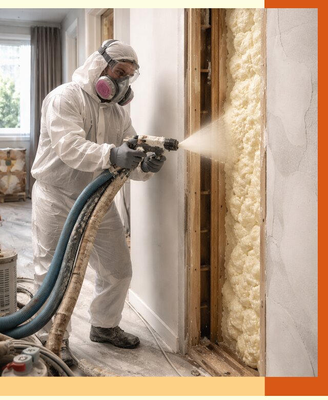 Межстеновое утепление ППУ в Ивантеевке от 2829 руб/м2 — межстенное утепление под ключ | ТепломастерВнт