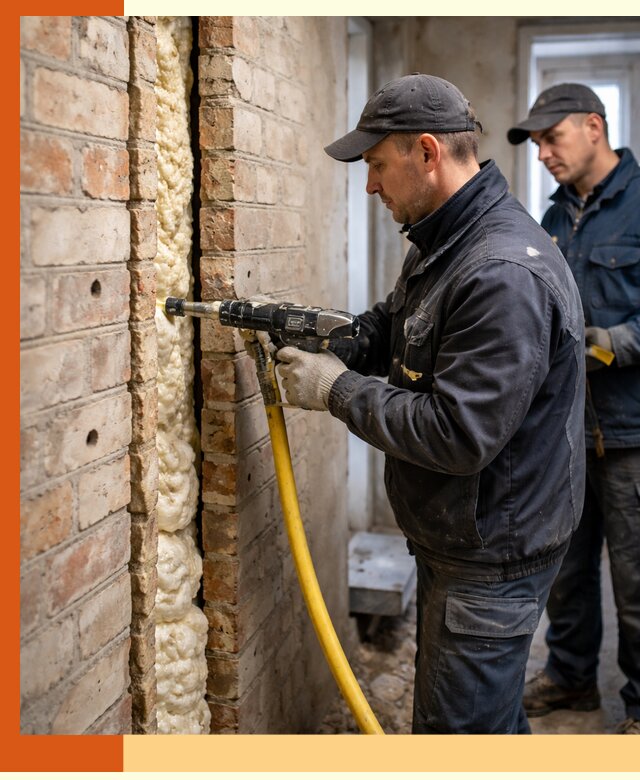 Межстеновое утепление пенополиуретаном в Ивантеевке