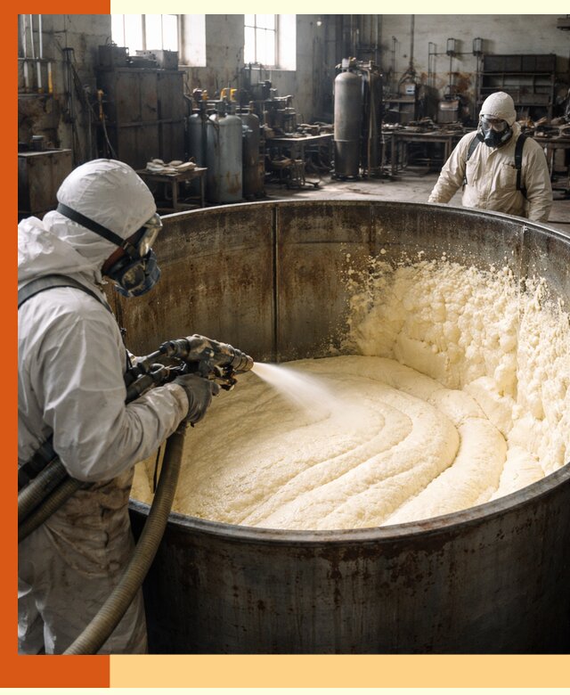 Заливка ппу в емкости с полной изоляцией и герметизацией в Ивантеевке