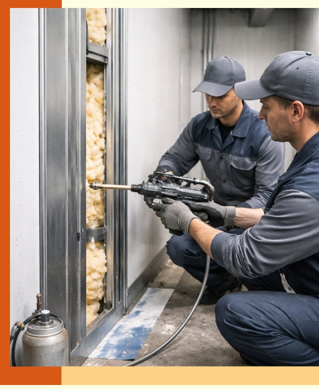 Заполнение пустот холодильных панелей в Ивантеевке специализированной пеной