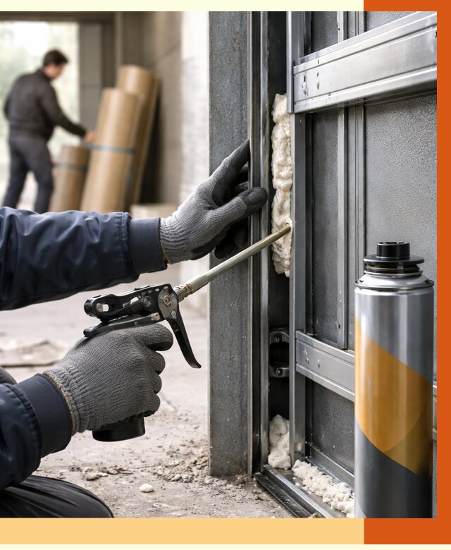 Заполнение пустот ворот в Ивантеевке от 4629 руб. — заливка ППУ, утепление под ключ | ТепломастерВнт