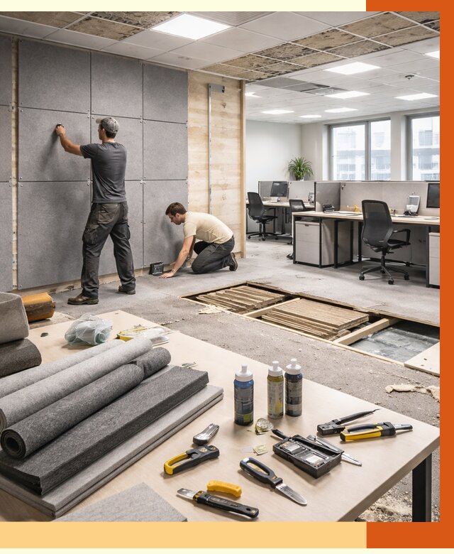 Профессиональная шумоизоляция офиса в Ивантеевке от 6944 руб. за м2 | ТепломастерВнт