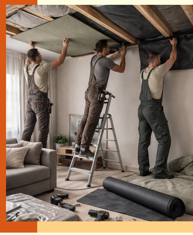 Шумоизоляция потолка в Ивантеевке — профессиональное устранение шумов