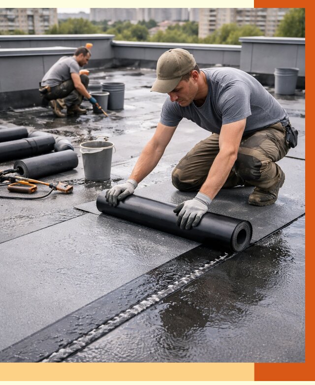 Гидроизоляция плоской кровли в Ивантеевке от 4629 руб./м2 — профессионально | ТепломастерВнт