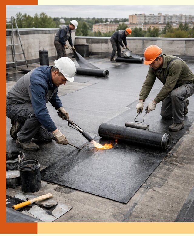 Профессиональная гидроизоляция плоской кровли в Ивантеевке