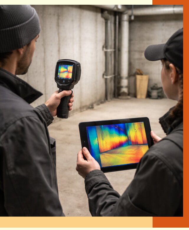 Тепловизионное обследование подвала в Ивантеевке от 4629 руб. — проверка гидроизоляции | ТепломастерВнт