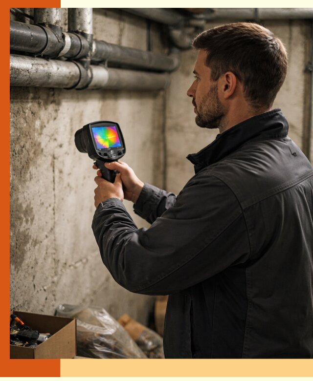 Тепловизионное обследование подвала в Ивантеевке для поиска утечек тепла