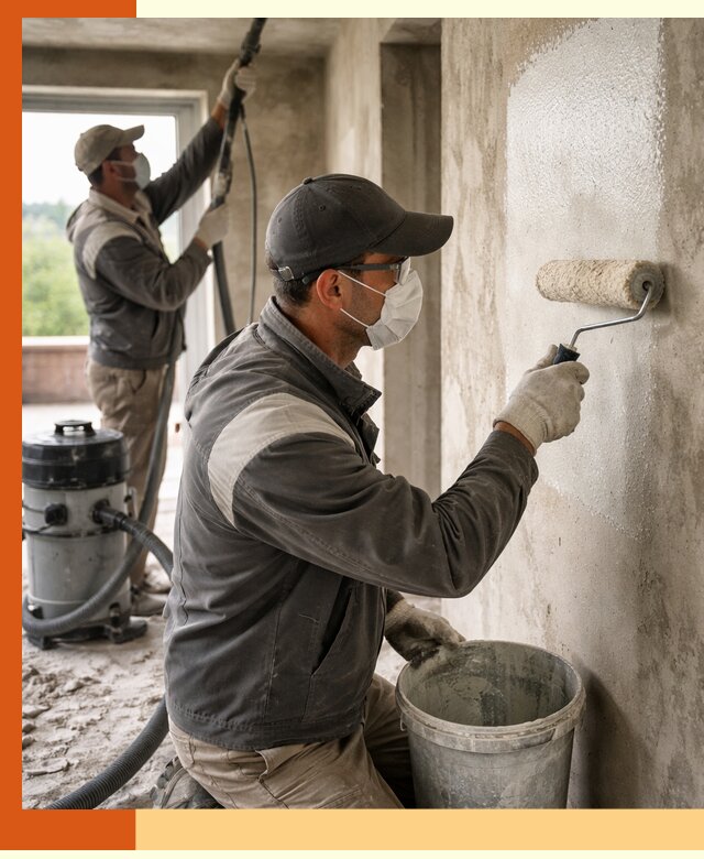 Подготовка поверхности под напыление утеплителя в Ивантеевке