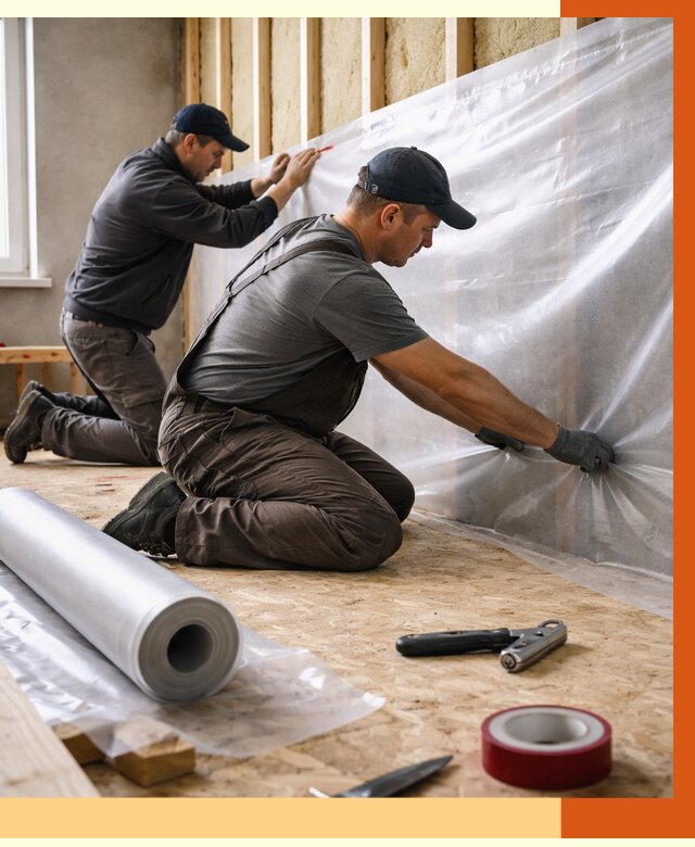 Монтаж пароизоляции в Ивантеевке от 2572 руб. — установка и укладка под ключ | ТепломастерВнт