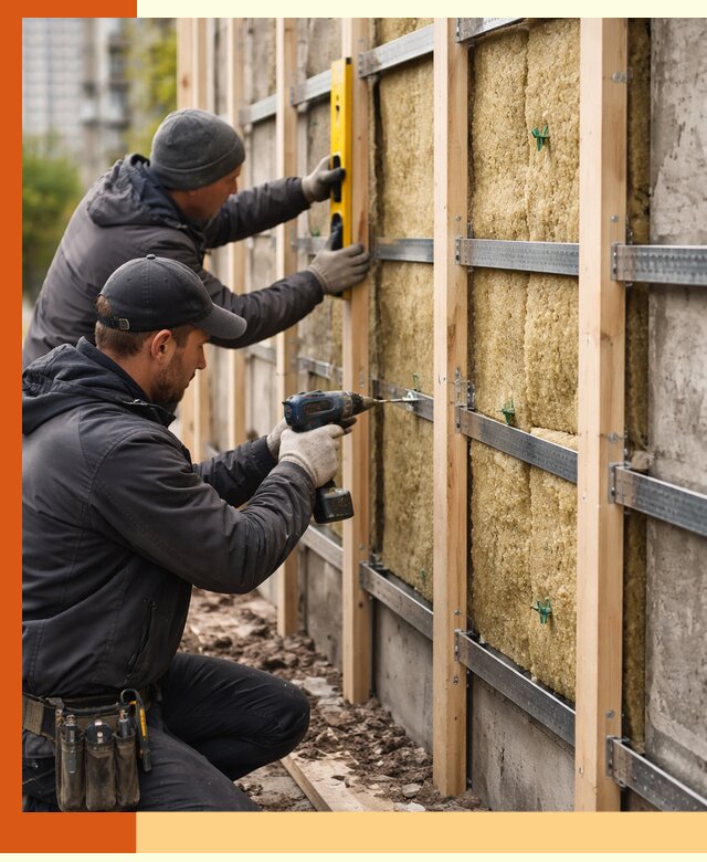 Монтаж обрешетки под утепление зданий и квартир в Ивантеевке